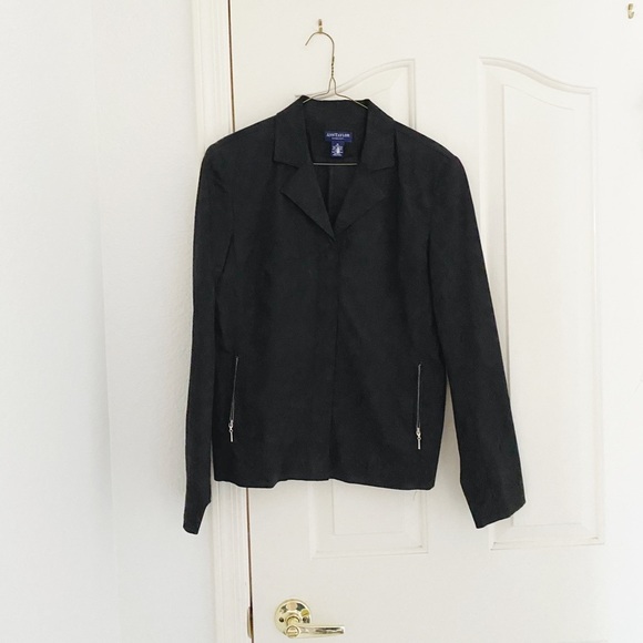 Ann Taylor Jackets & Blazers - Vintage Ann Taylor Black Zip Up Jacket/Blazer